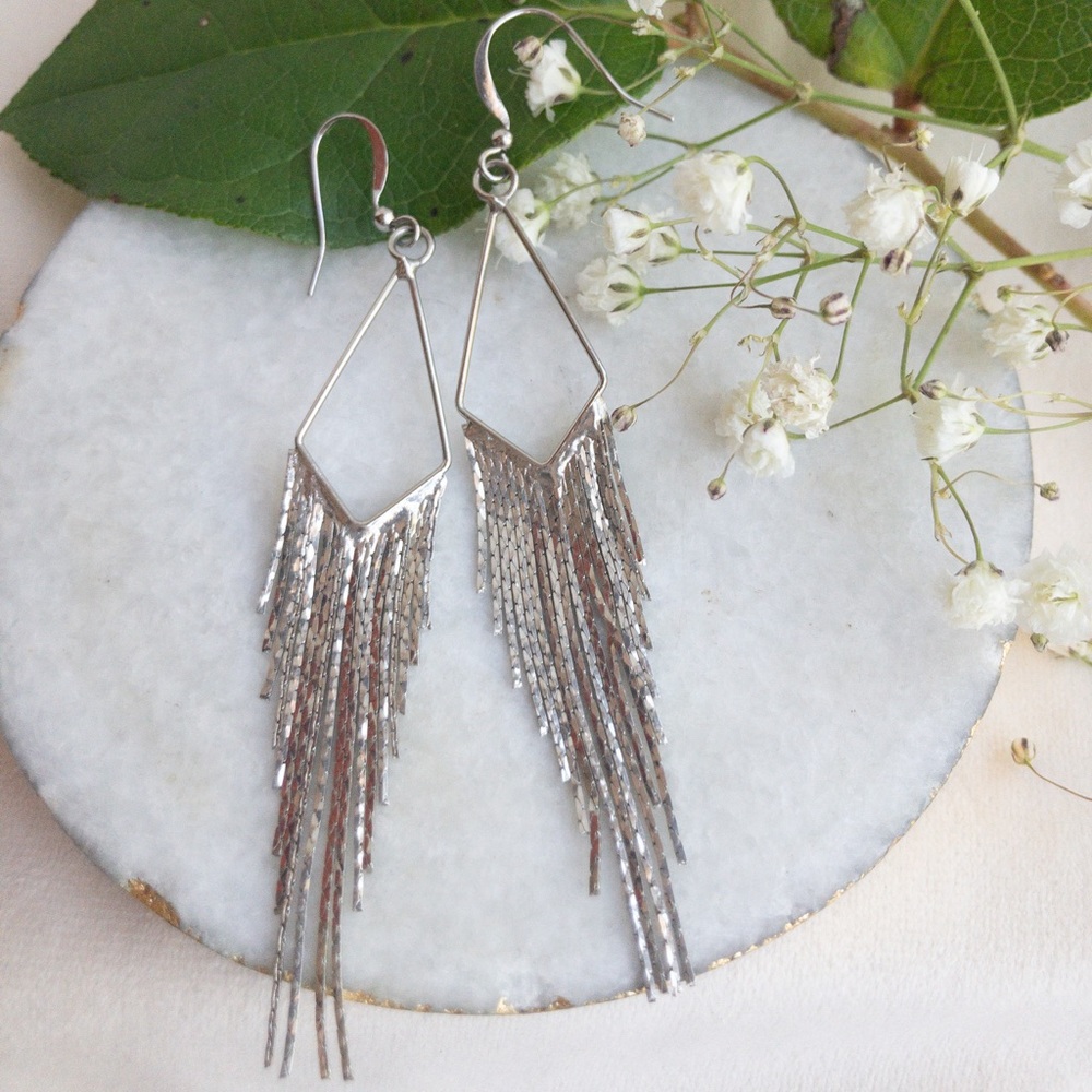 Glam Boho Bridal Dangle Earrings